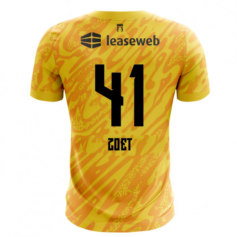 Danxen Bambino Jeroen Zoet #41 Maglia Gara Portiere Arancio Giallo Nero 2025/26 Maglietta