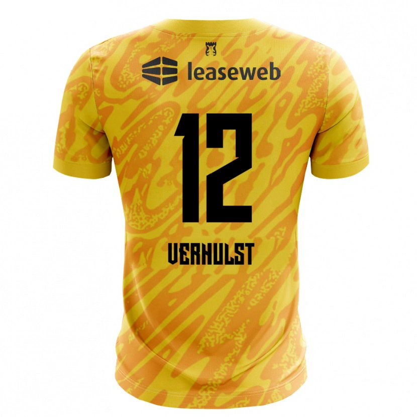 Danxen Bambino Hobie Verhulst #12 Maglia Gara Portiere Arancio Giallo Nero 2025/26 Maglietta