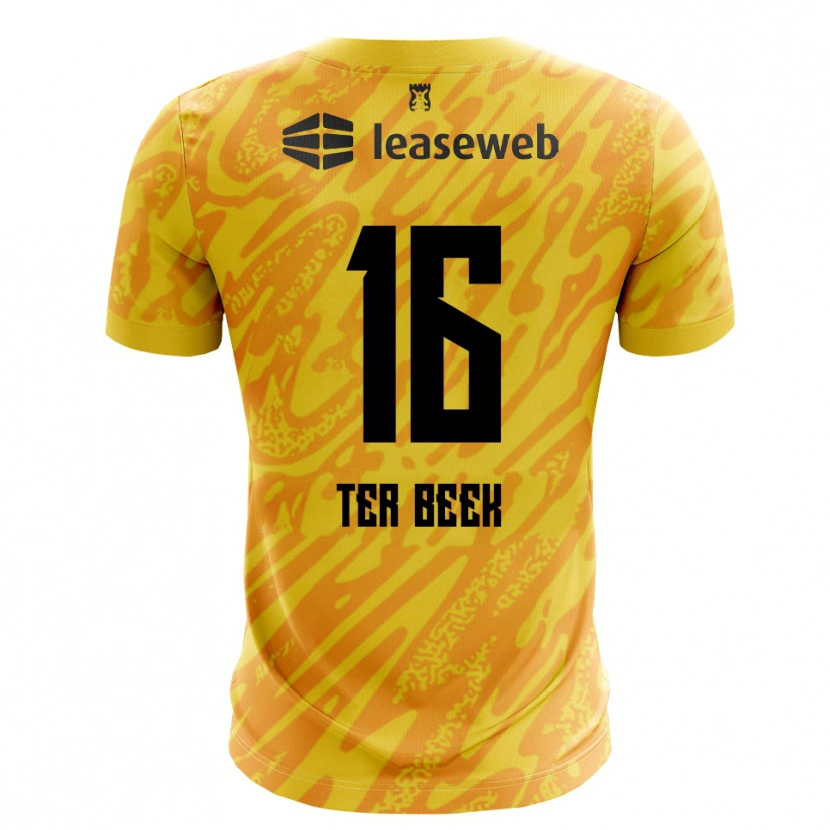 Danxen Bambino Kai ter Beek #16 Maglia Gara Portiere Arancio Giallo Nero 2025/26 Maglietta