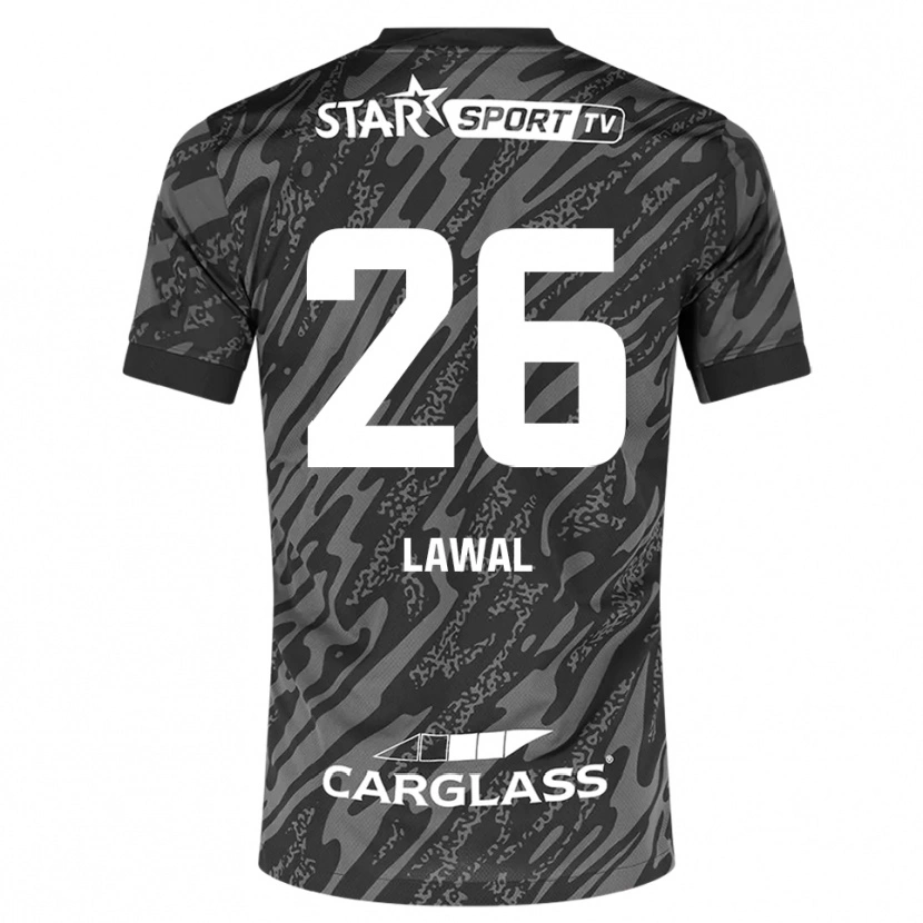 Danxen Bambino Tobias Lawal #26 Maglia Gara Portiere Grigio Scuro Nero 2025/26 Maglietta