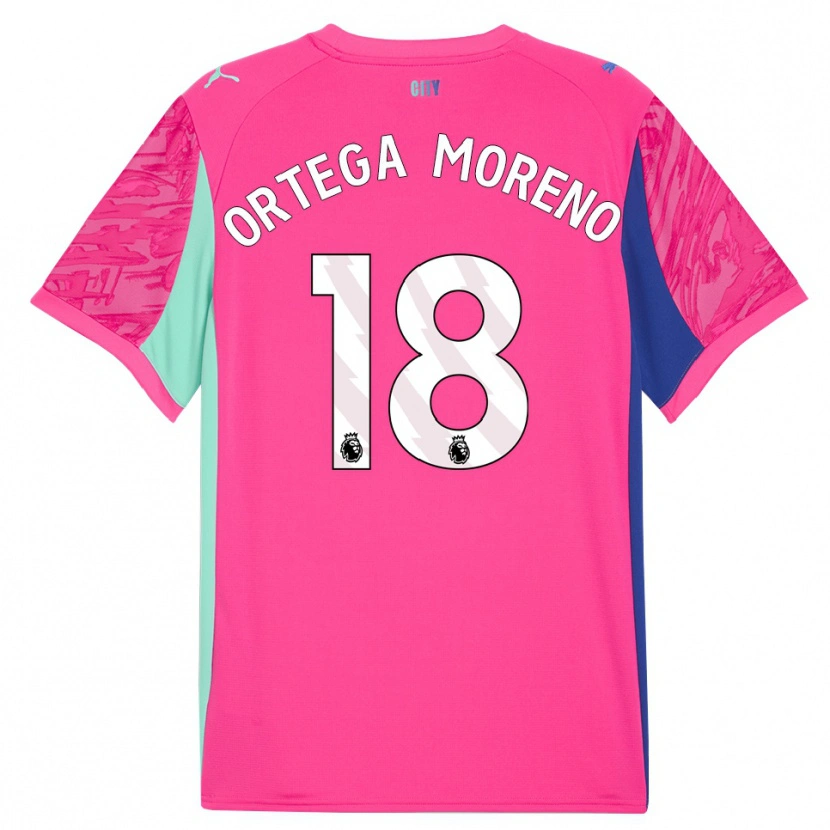 Danxen Bambino Stefan Ortega #18 Maglia Gara Portiere Rosa Chiaro 2025/26 Maglietta