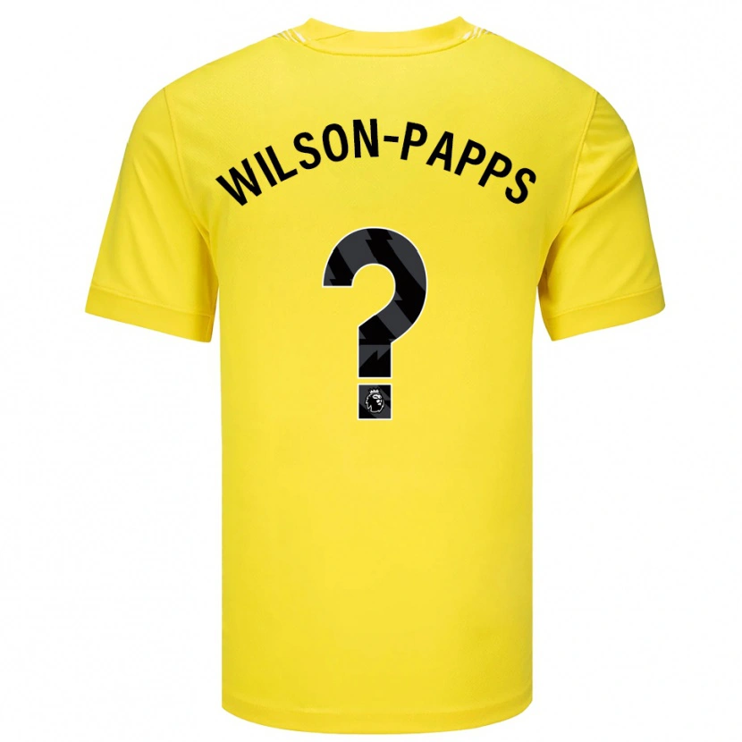 Danxen Bambino Charlie Wilson-Papps #0 Maglia Gara Portiere Giallo Nero 2025/26 Maglietta