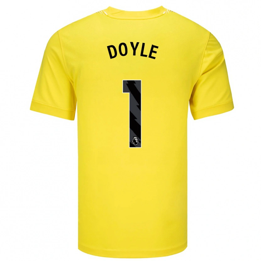 Danxen Bambino Liam Doyle #1 Maglia Gara Portiere Giallo Nero 2025/26 Maglietta