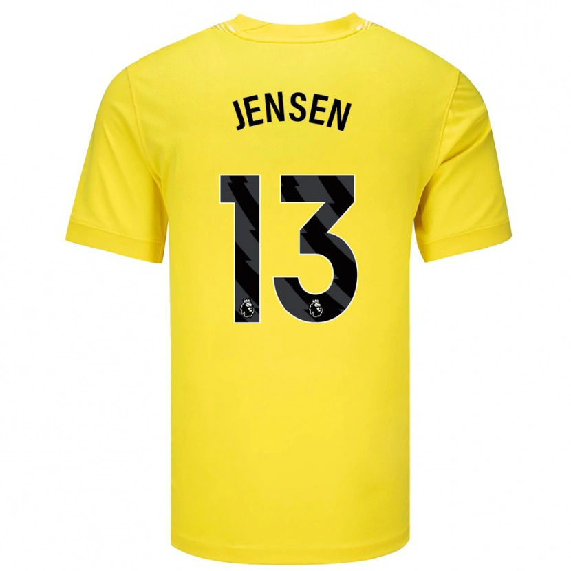 Danxen Bambino Sebastian Jensen #13 Maglia Gara Portiere Giallo Nero 2025/26 Maglietta