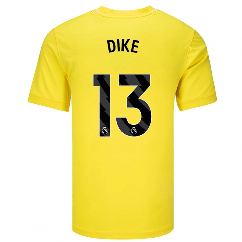 Danxen Bambino Michael Dike #13 Maglia Gara Portiere Giallo Nero 2025/26 Maglietta