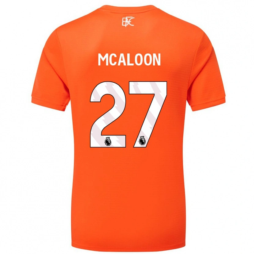 Danxen Bambino Naoisha Mcaloon #27 Maglia Gara Portiere Arancio Bianco 2025/26 Maglietta