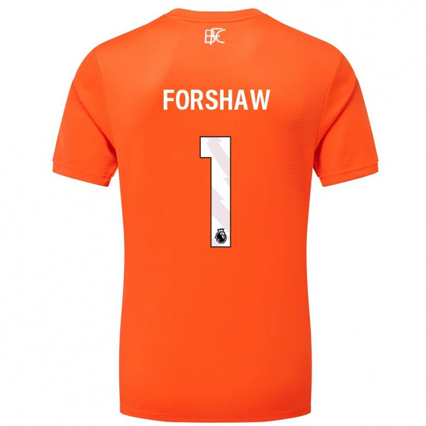 Danxen Bambino Lewis Forshaw #1 Maglia Gara Portiere Arancio Bianco 2025/26 Maglietta