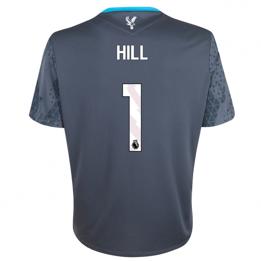 Danxen Bambino Marcus Hill #1 Maglia Gara Portiere Grigio Scuro Bianco 2025/26 Maglietta