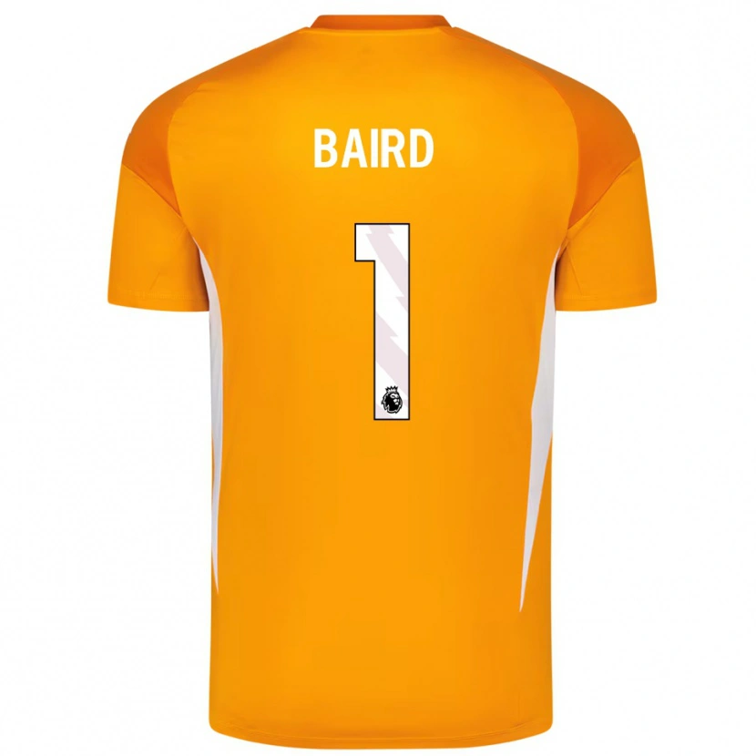 Danxen Bambino Alex Baird #1 Maglia Gara Portiere Arancio Bianco 2025/26 Maglietta