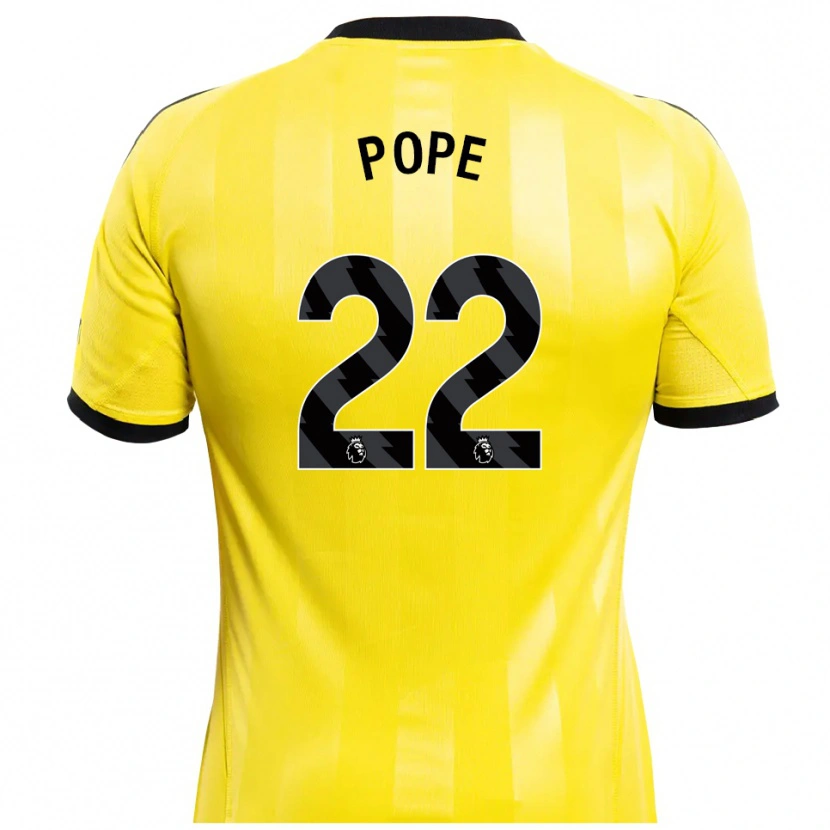 Danxen Bambino Nick Pope #22 Maglia Gara Portiere Giallo Nero 2025/26 Maglietta
