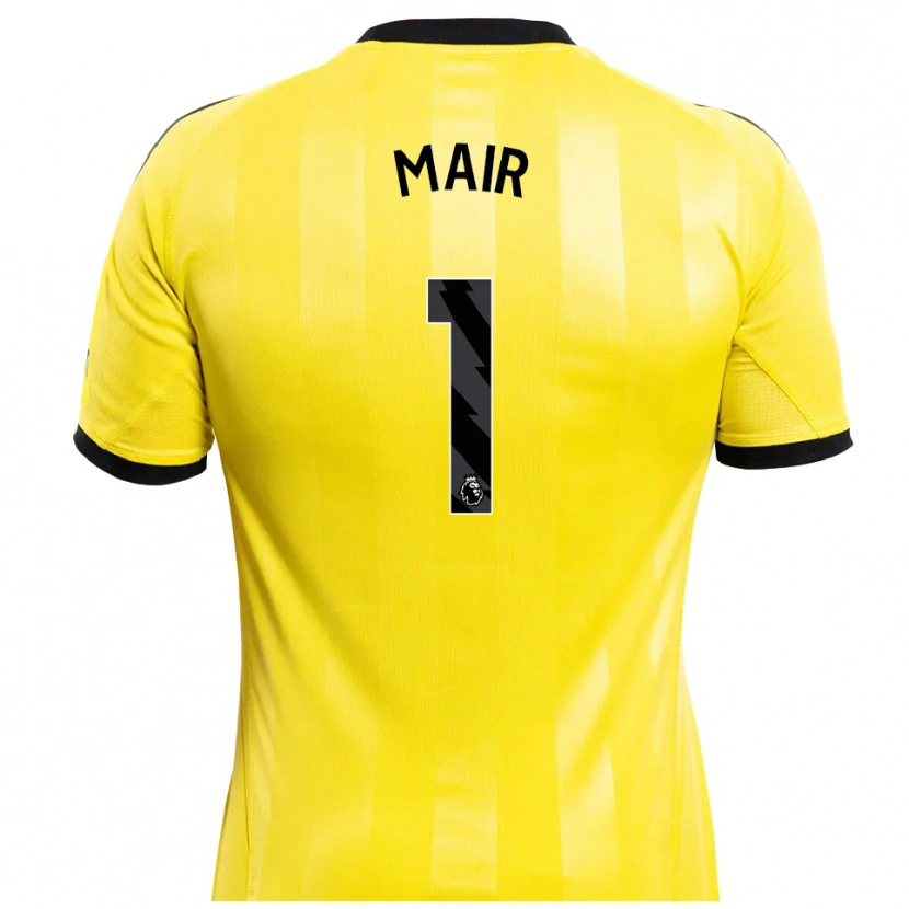 Danxen Bambino George Mair #1 Maglia Gara Portiere Giallo Nero 2025/26 Maglietta