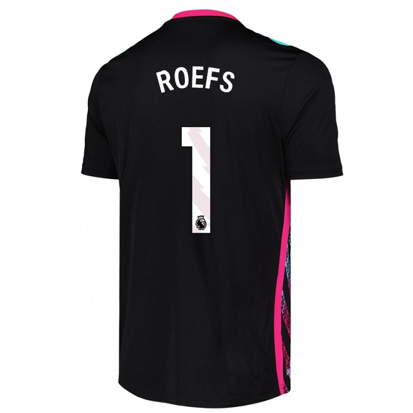 Danxen Bambino Robin Roefs #1 Maglia Gara Portiere Bianco Nero 2025/26 Maglietta