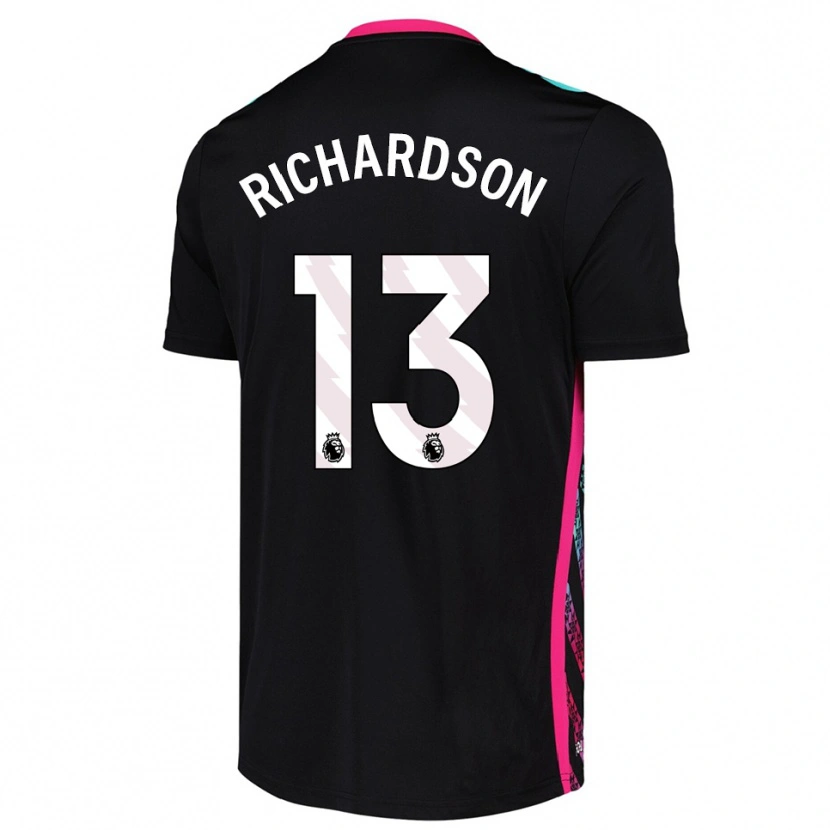 Danxen Bambino Adam Richardson #13 Maglia Gara Portiere Bianco Nero 2025/26 Maglietta