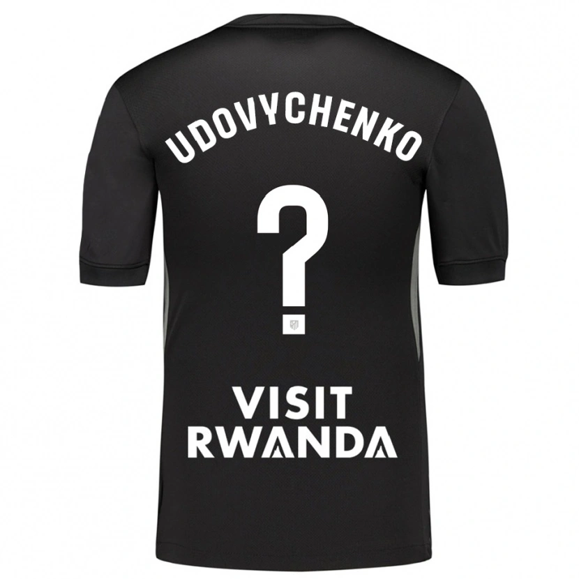 Danxen Bambino Glib Udovychenko #0 Maglia Gara Portiere Nero Bianco 2025/26 Maglietta