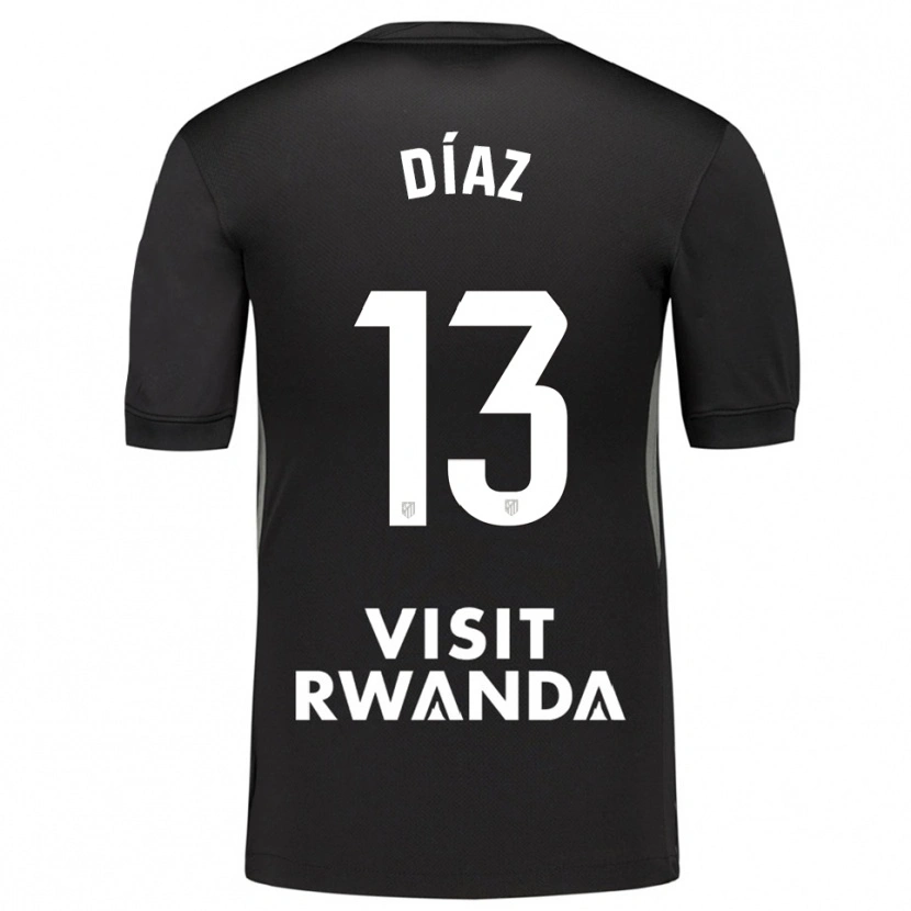 Danxen Bambino Diego Díaz #13 Maglia Gara Portiere Nero Bianco 2025/26 Maglietta