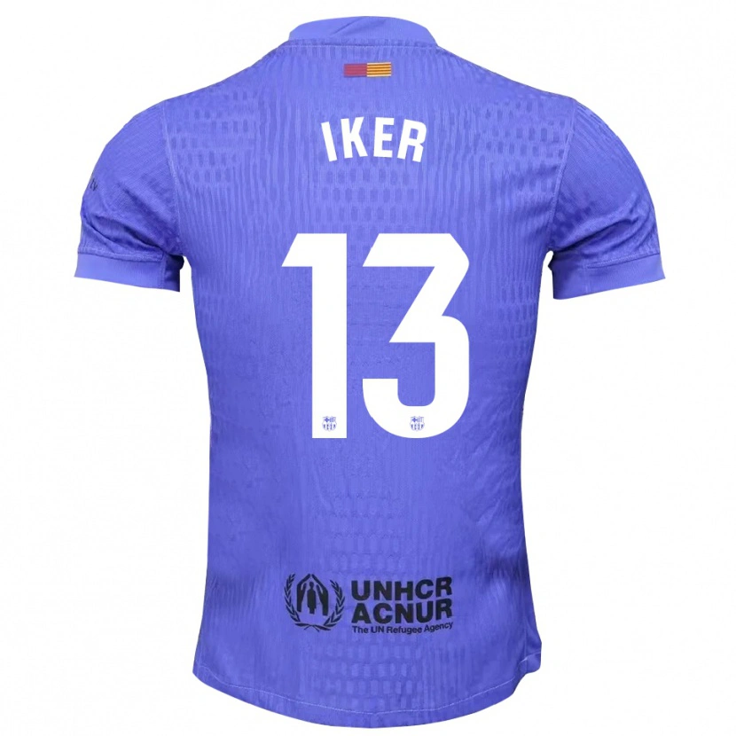 Danxen Bambino Iker Rodríguez #13 Maglia Gara Portiere Blu Nero 2025/26 Maglietta