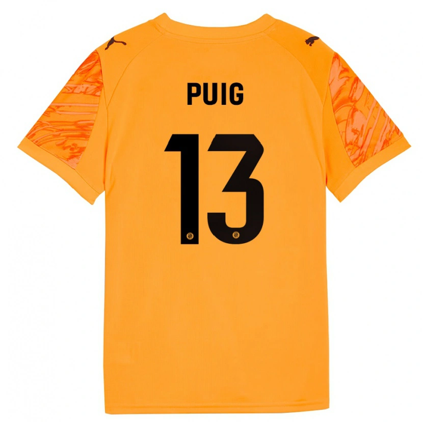 Danxen Bambino Sergi Puig #13 Maglia Gara Portiere Arancione Nero 2025/26 Maglietta