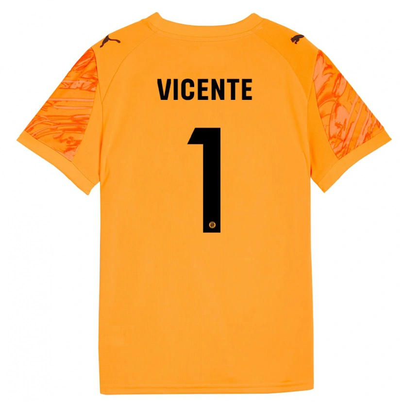 Danxen Bambino Diego Vicente #1 Maglia Gara Portiere Arancione Nero 2025/26 Maglietta