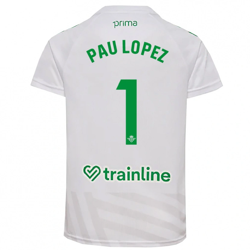 Danxen Bambino Pau López #1 Maglia Gara Portiere Verde Bianco 2025/26 Maglietta