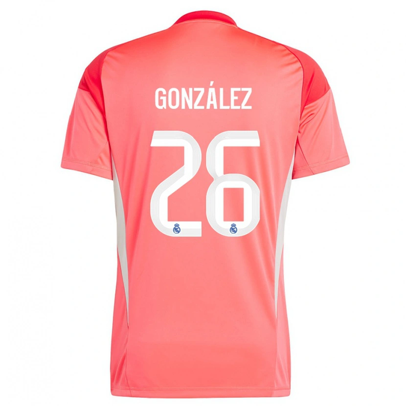 Danxen Bambino Fran González #26 Maglia Gara Portiere Arancione Rosso Bianco 2025/26 Maglietta