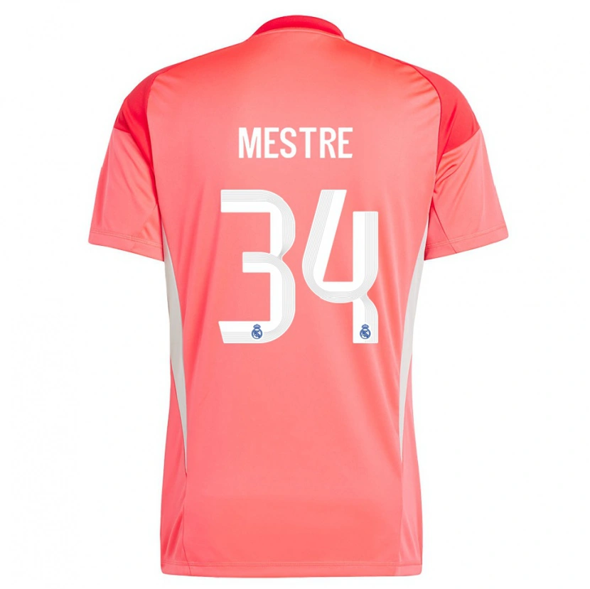 Danxen Bambino Sergio Mestre #34 Maglia Gara Portiere Arancione Rosso Bianco 2025/26 Maglietta