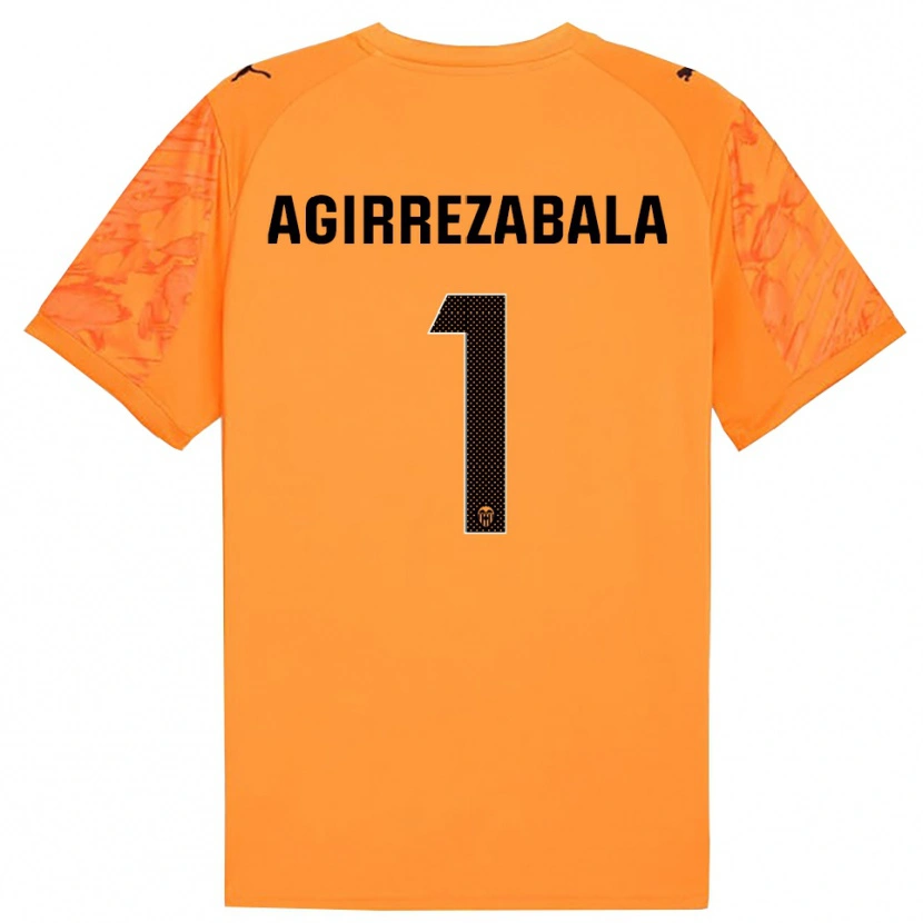 Danxen Bambino Julen Agirrezabala #1 Maglia Gara Portiere Arancione Nero 2025/26 Maglietta