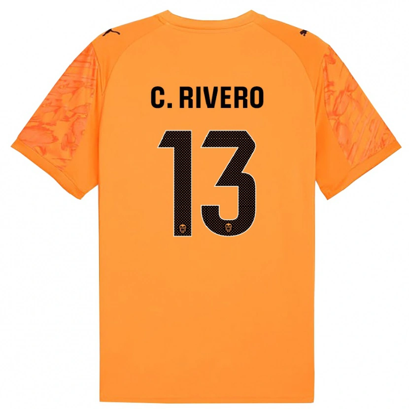 Danxen Bambino Cristian Rivero #13 Maglia Gara Portiere Arancione Nero 2025/26 Maglietta