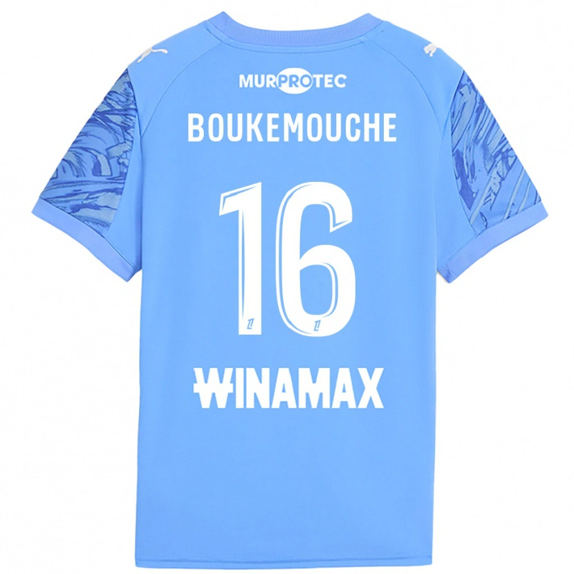 Danxen Bambino Amine Boukemouche #16 Maglia Gara Portiere Azzurro Bianco 2025/26 Maglietta