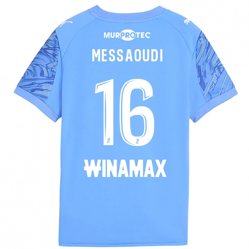 Danxen Bambino Fedwan Messaoudi #16 Maglia Gara Portiere Azzurro Bianco 2025/26 Maglietta