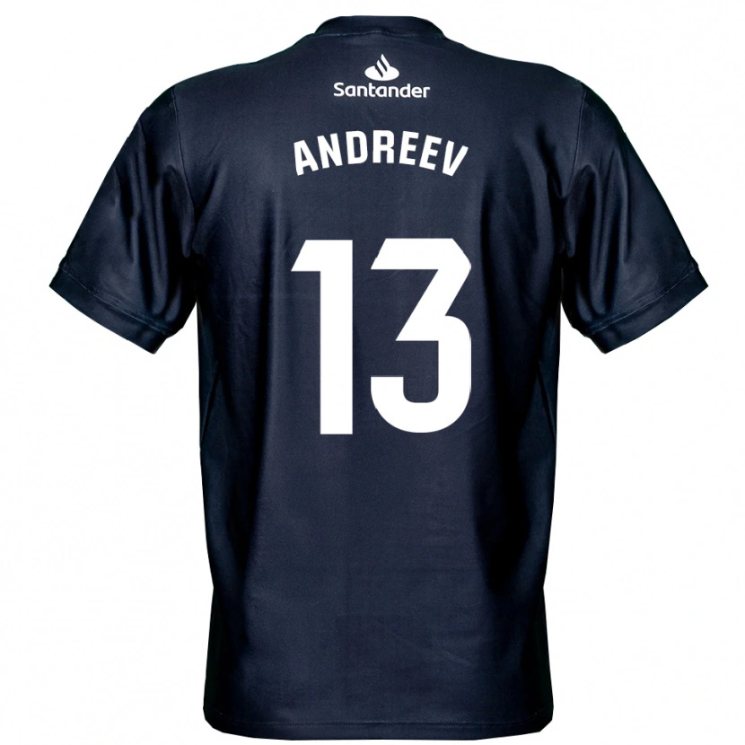 Danxen Bambino Plamen Andreev #13 Maglia Gara Portiere Blu Mezzanotte Bianco 2025/26 Maglietta