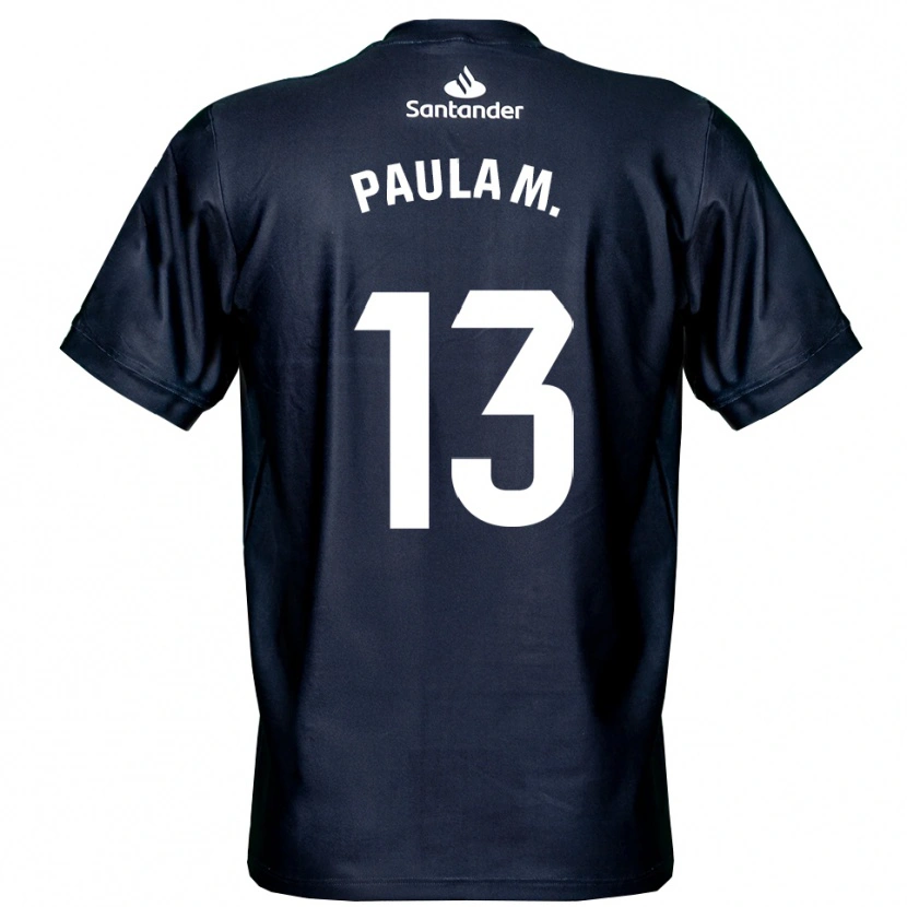 Danxen Bambino Paula Muñoz Álvarez #13 Maglia Gara Portiere Blu Mezzanotte Bianco 2025/26 Maglietta