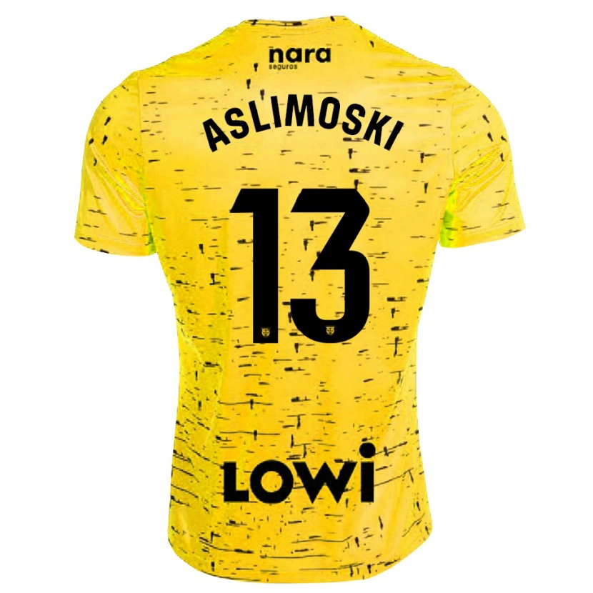 Danxen Bambino Tomme Aslimoski #13 Maglia Gara Portiere Giallo Nero 2025/26 Maglietta