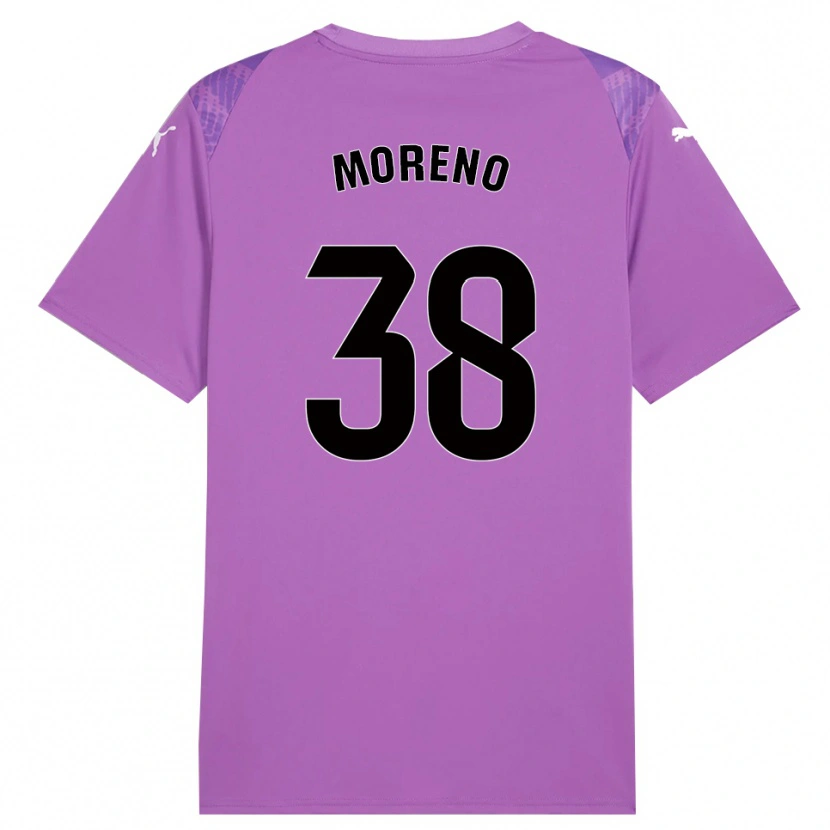 Danxen Bambino Gerard Moreno #38 Maglia Gara Portiere Lilla Nero 2025/26 Maglietta