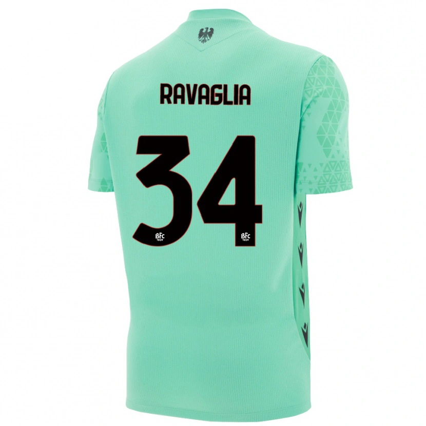 Danxen Bambino Federico Ravaglia #34 Maglia Gara Portiere Blu Menta Nero 2025/26 Maglietta