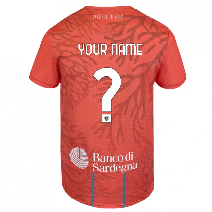 Danxen Bambino Cagliari Calcio Maglia Gara Portiere Arancione Rosso Bianco 2025/26 Maglietta
