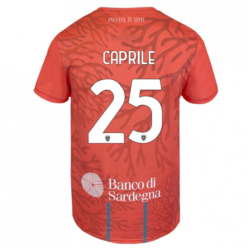 Danxen Bambino Elia Caprile #25 Maglia Gara Portiere Arancione Rosso Bianco 2025/26 Maglietta