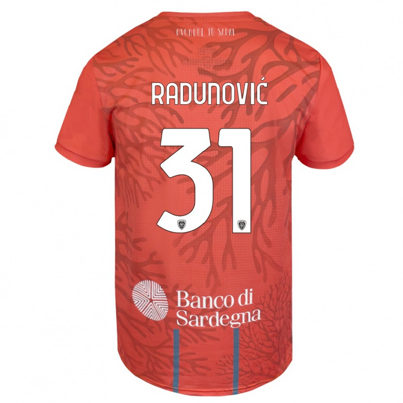 Danxen Bambino Boris Radunović #31 Maglia Gara Portiere Arancione Rosso Bianco 2025/26 Maglietta