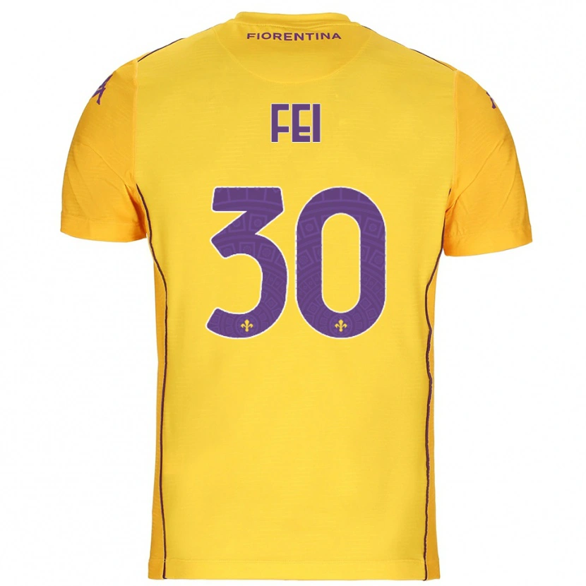 Danxen Bambino Gianmaria Fei #30 Maglia Gara Portiere Arancione Giallo Viola 2025/26 Maglietta