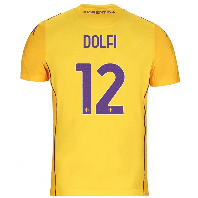 Danxen Bambino Brando Dolfi #12 Maglia Gara Portiere Arancione Giallo Viola 2025/26 Maglietta