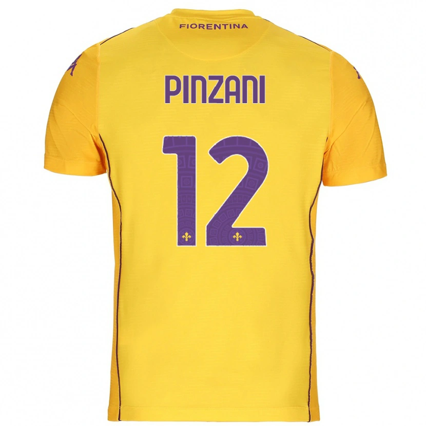 Danxen Bambino Lorenzo Pinzani #12 Maglia Gara Portiere Arancione Giallo Viola 2025/26 Maglietta