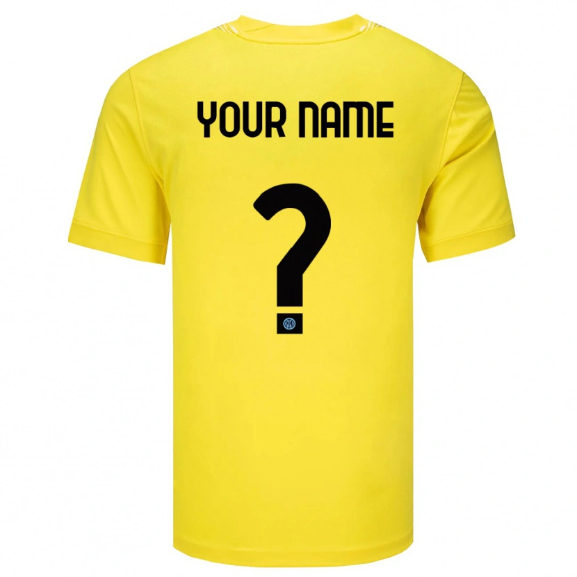 Danxen Bambino Inter Milan Maglia Gara Portiere Giallo Chiaro Nero 2025/26 Maglietta