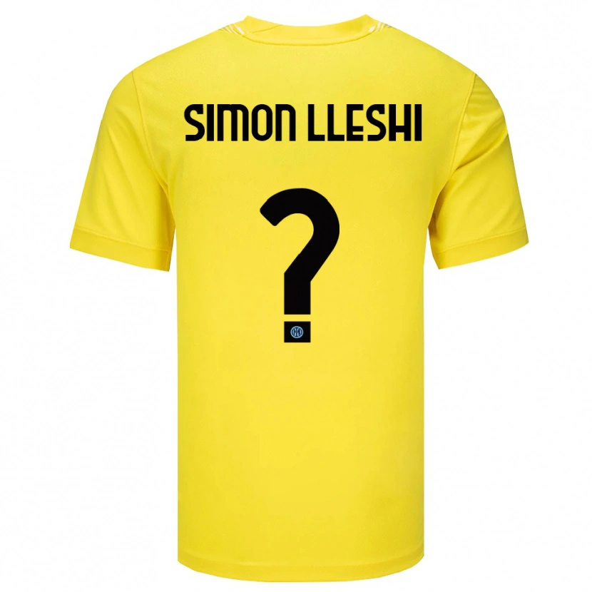 Danxen Bambino Simon Lleshi #0 Maglia Gara Portiere Giallo Chiaro Nero 2025/26 Maglietta