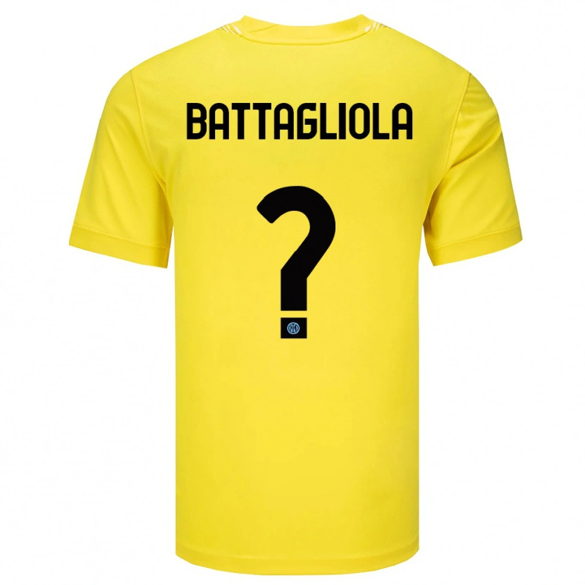 Danxen Bambino Lorenzo Battagliola #0 Maglia Gara Portiere Giallo Chiaro Nero 2025/26 Maglietta