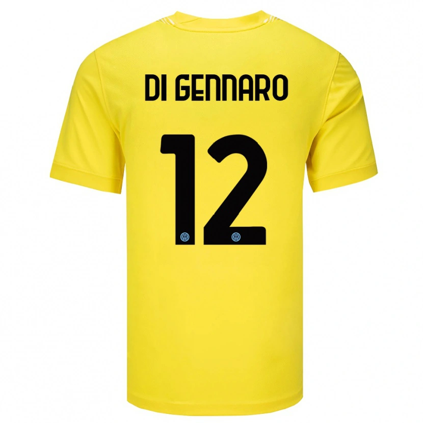 Danxen Bambino Raffaele Di Gennaro #12 Maglia Gara Portiere Giallo Chiaro Nero 2025/26 Maglietta