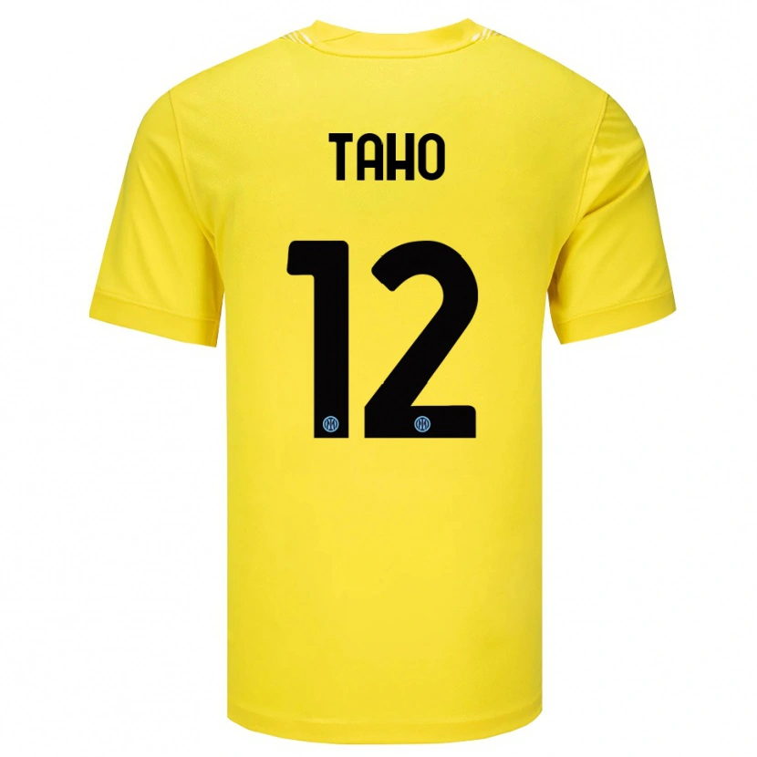 Danxen Bambino Alain Taho #12 Maglia Gara Portiere Giallo Chiaro Nero 2025/26 Maglietta