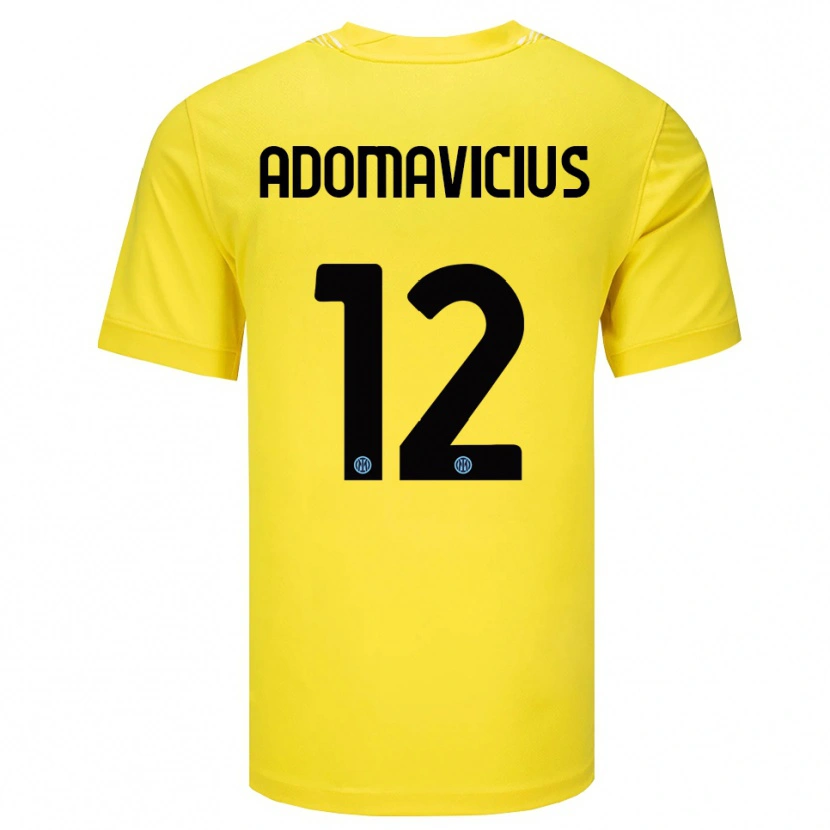 Danxen Bambino Henrikas Adomavicius #12 Maglia Gara Portiere Giallo Chiaro Nero 2025/26 Maglietta
