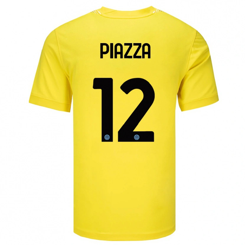 Danxen Bambino Alessia Piazza #12 Maglia Gara Portiere Giallo Chiaro Nero 2025/26 Maglietta