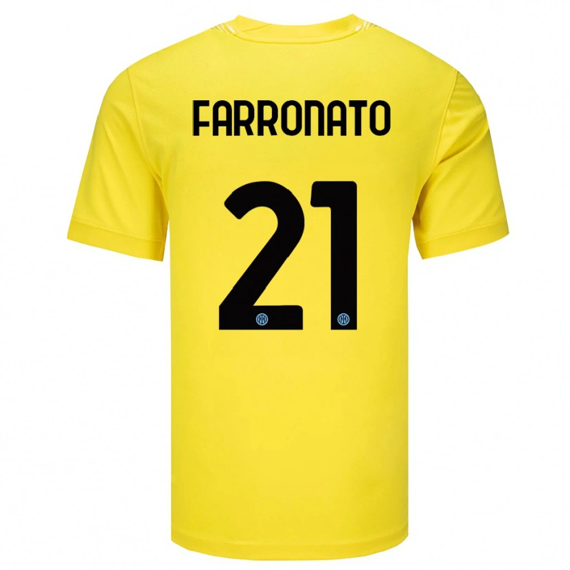 Danxen Bambino Matteo Farronato #21 Maglia Gara Portiere Giallo Chiaro Nero 2025/26 Maglietta