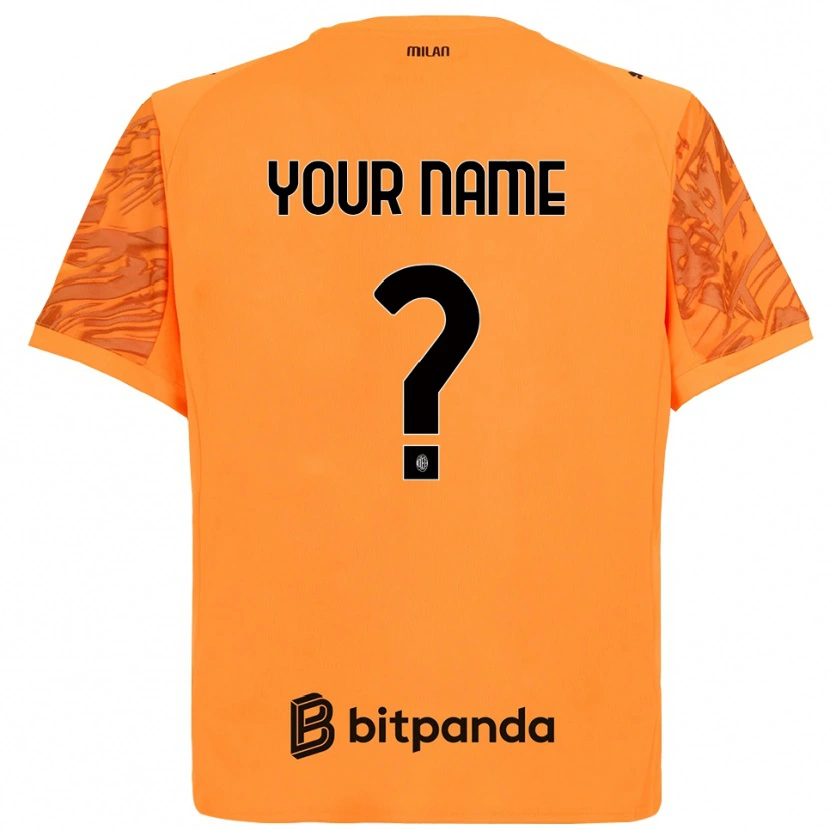 Danxen Bambino AC Milan Maglia Gara Portiere Arancione Giallo Nero 2025/26 Maglietta