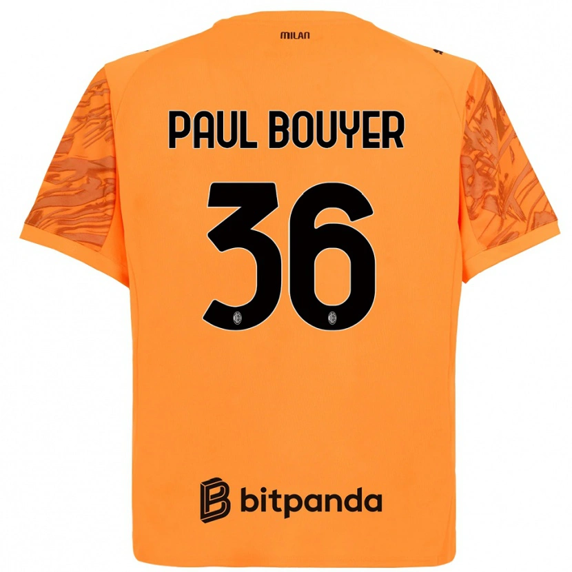 Danxen Bambino Léo Paul Bouyer #36 Maglia Gara Portiere Arancione Giallo Nero 2025/26 Maglietta